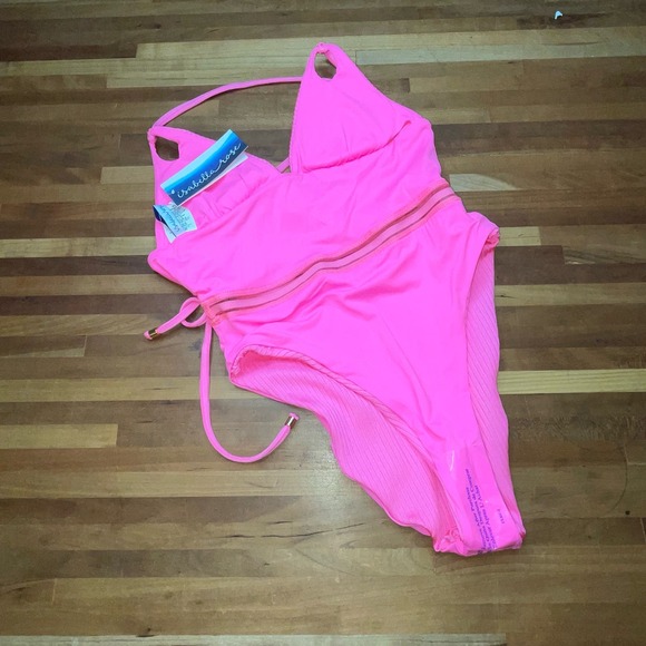 Isabella Rose Queensland High Leg One Piece Swimsuit Pink, Small - Picture 6 of 9